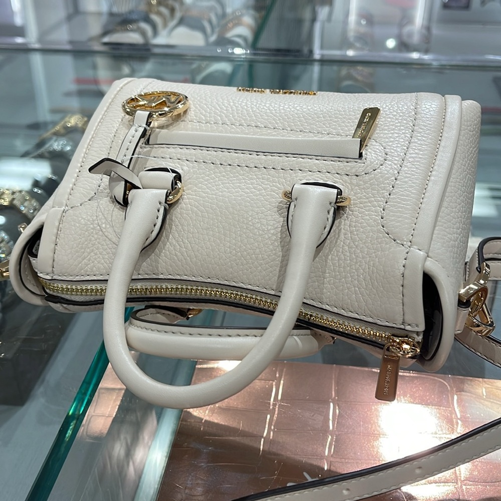 Michael Kors Carine Extra-Small Pebbled Leather Satchel Crossbody 
Lt Cream 
NWT - Picture 10 of 16